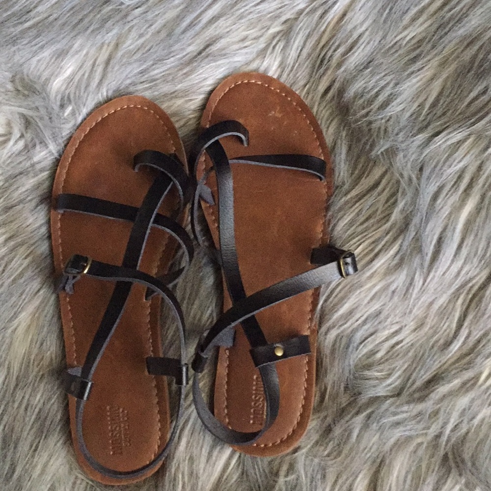 Black and Brown Sandals